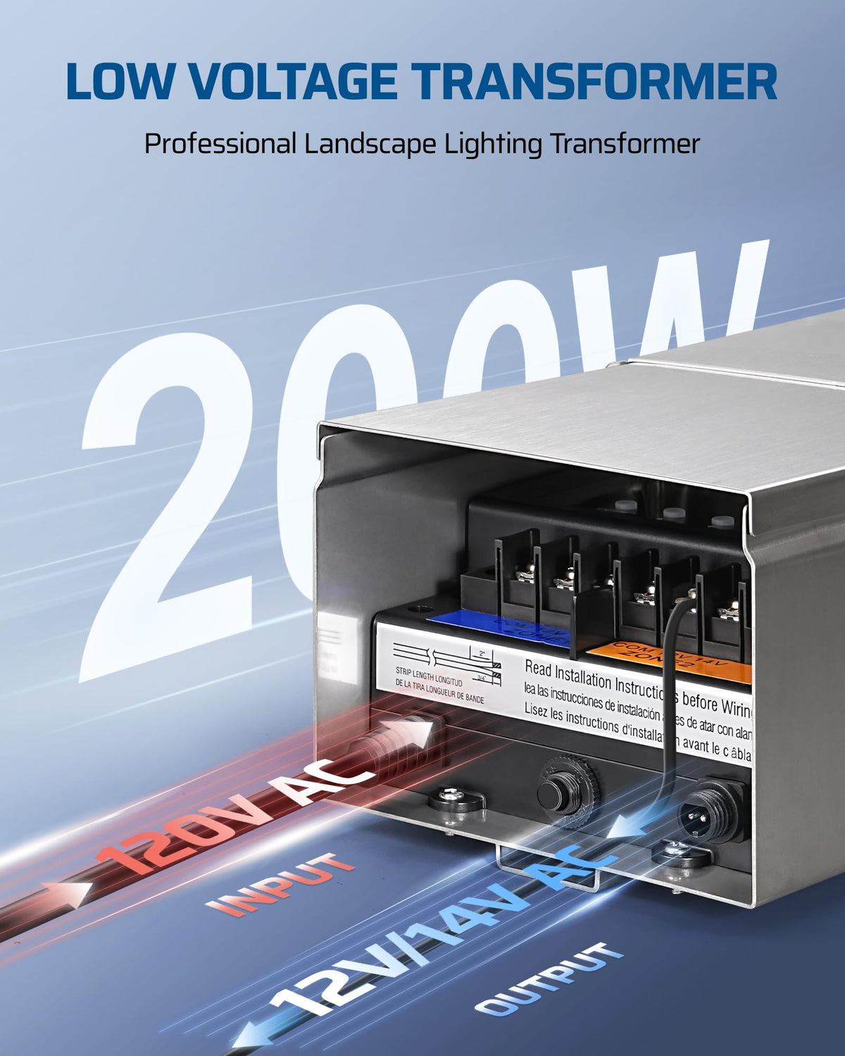 200W Low Voltage Landscape Transformer S2099