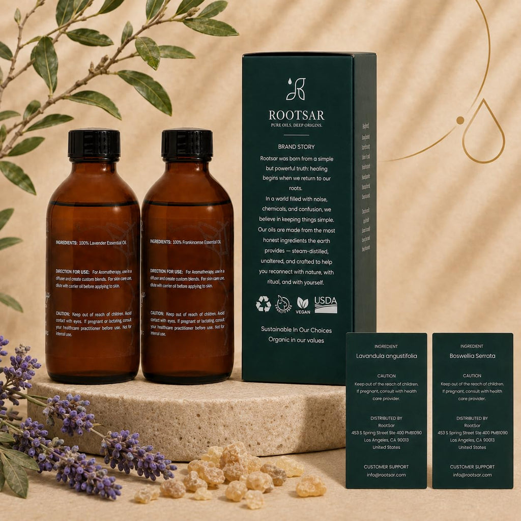 2 Pack Frankincense and Lavender Essential Oils 4 Fl Oz U8146