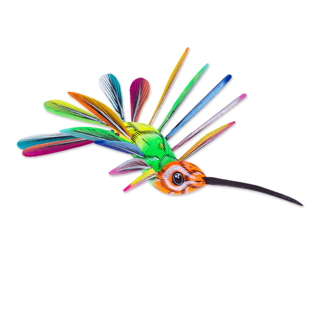 Hand Painted Wood Alebrije Bird Ornament K566