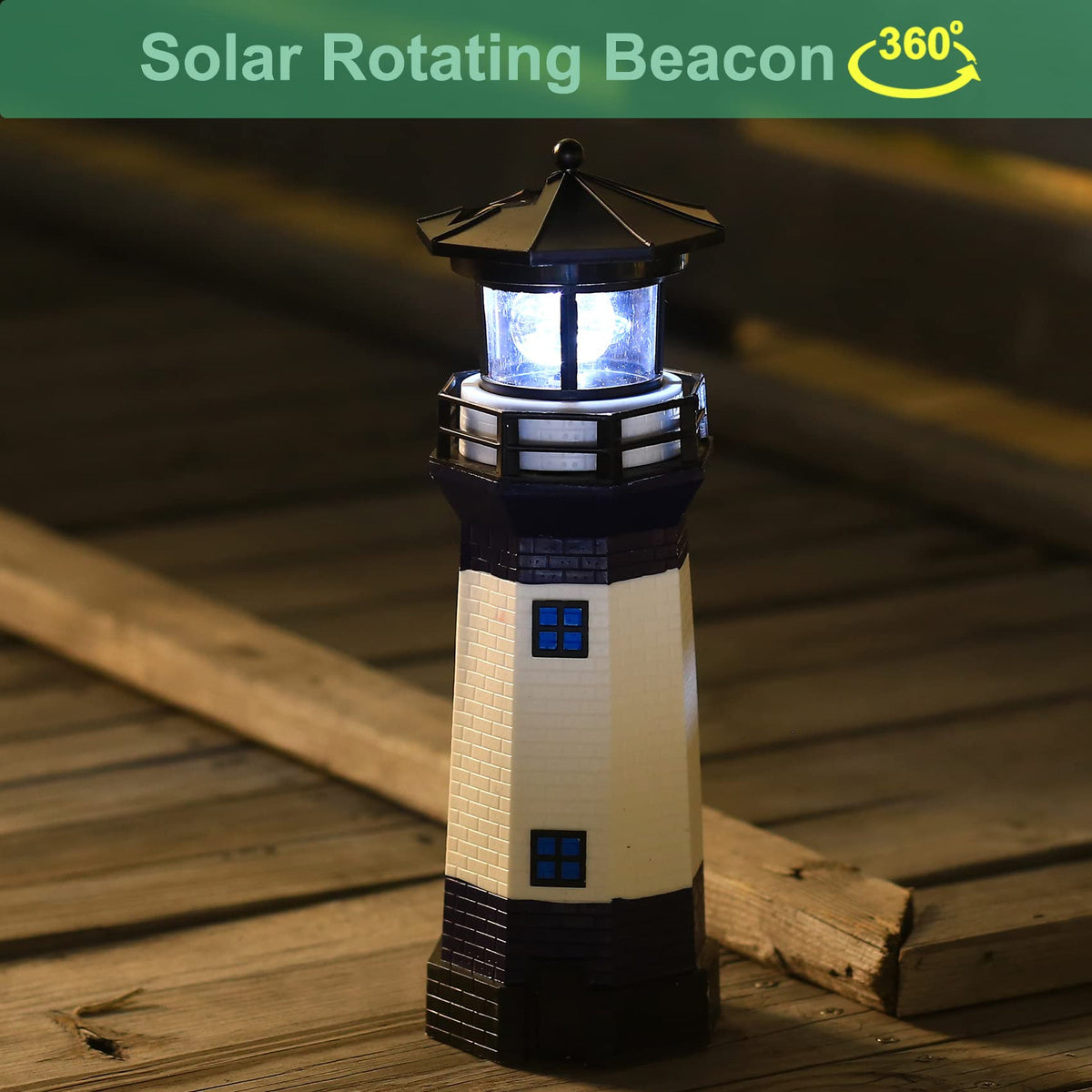 Solar LED Lighthouse Lamp Outdoor Decorative F362