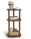 3 Tier Round Side Table with Spindle Wood Legs T346419