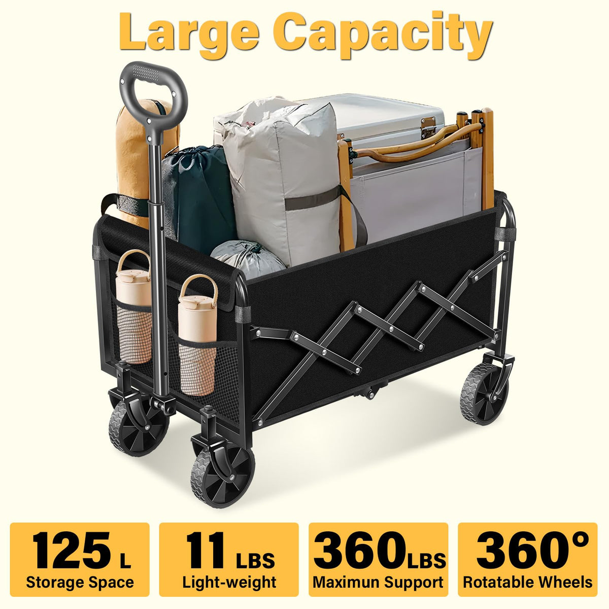 Collapsible Wagons Carts Foldable with Wheels A303221