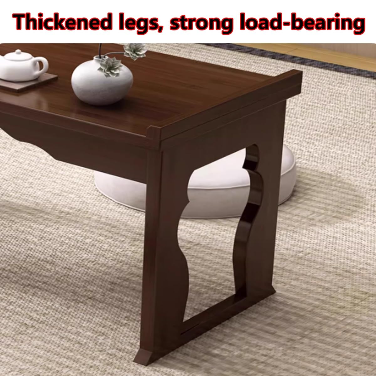 Foldable Bamboo Coffee Table with Storage S4424