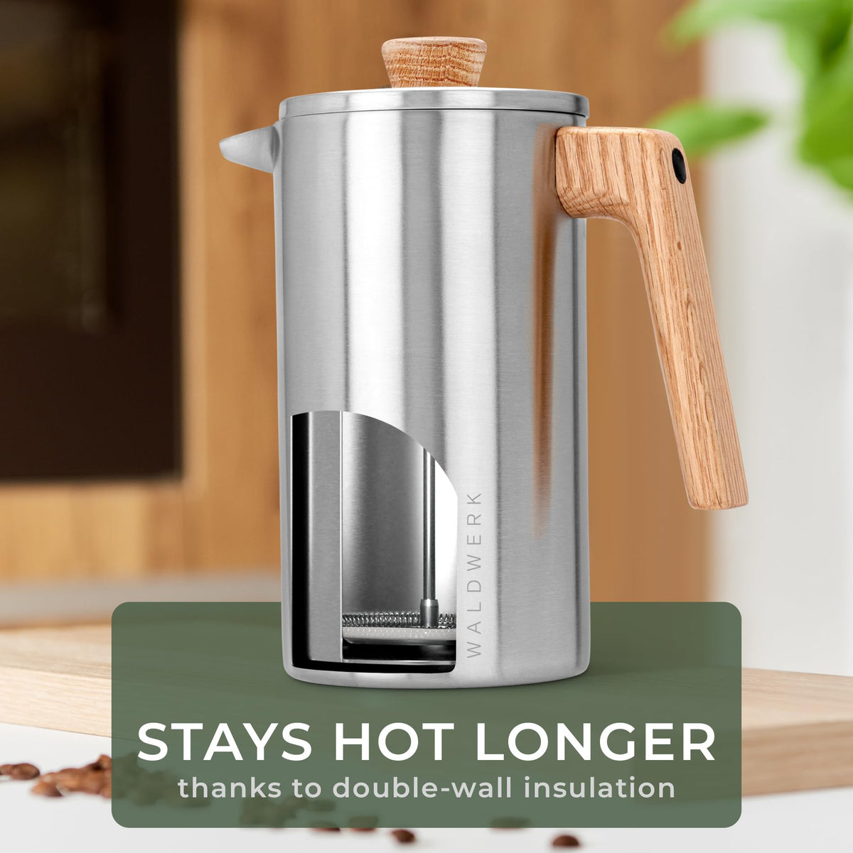 34 oz Stainless Steel Double Wall French Press B312447