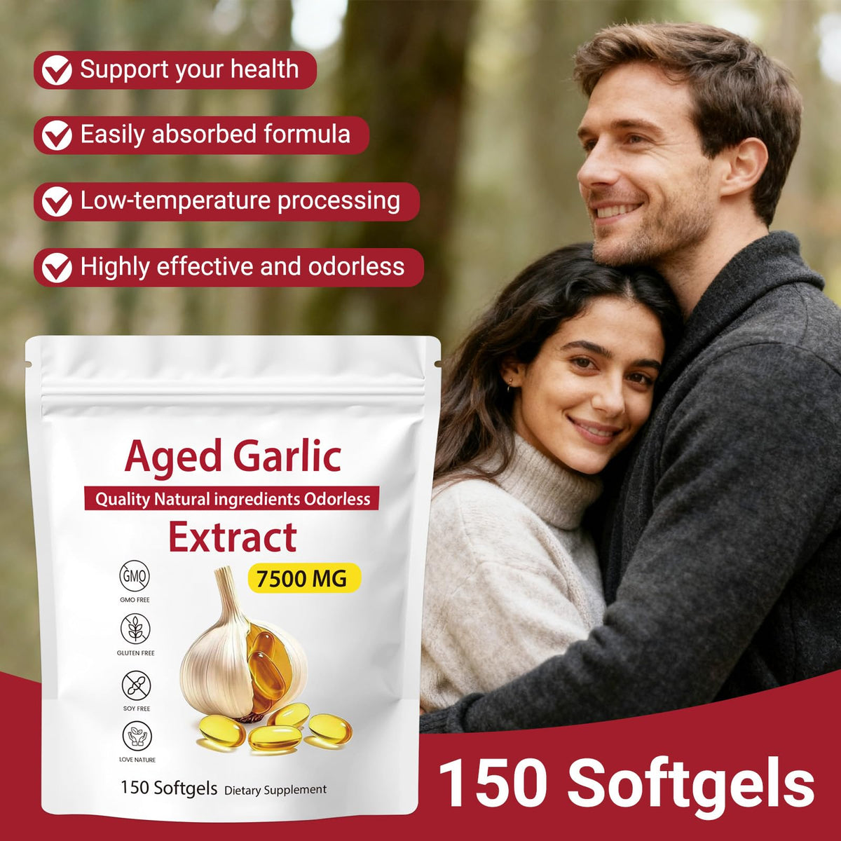 Odorless Aged Garlic Extract 7500mg Softgels Z100378