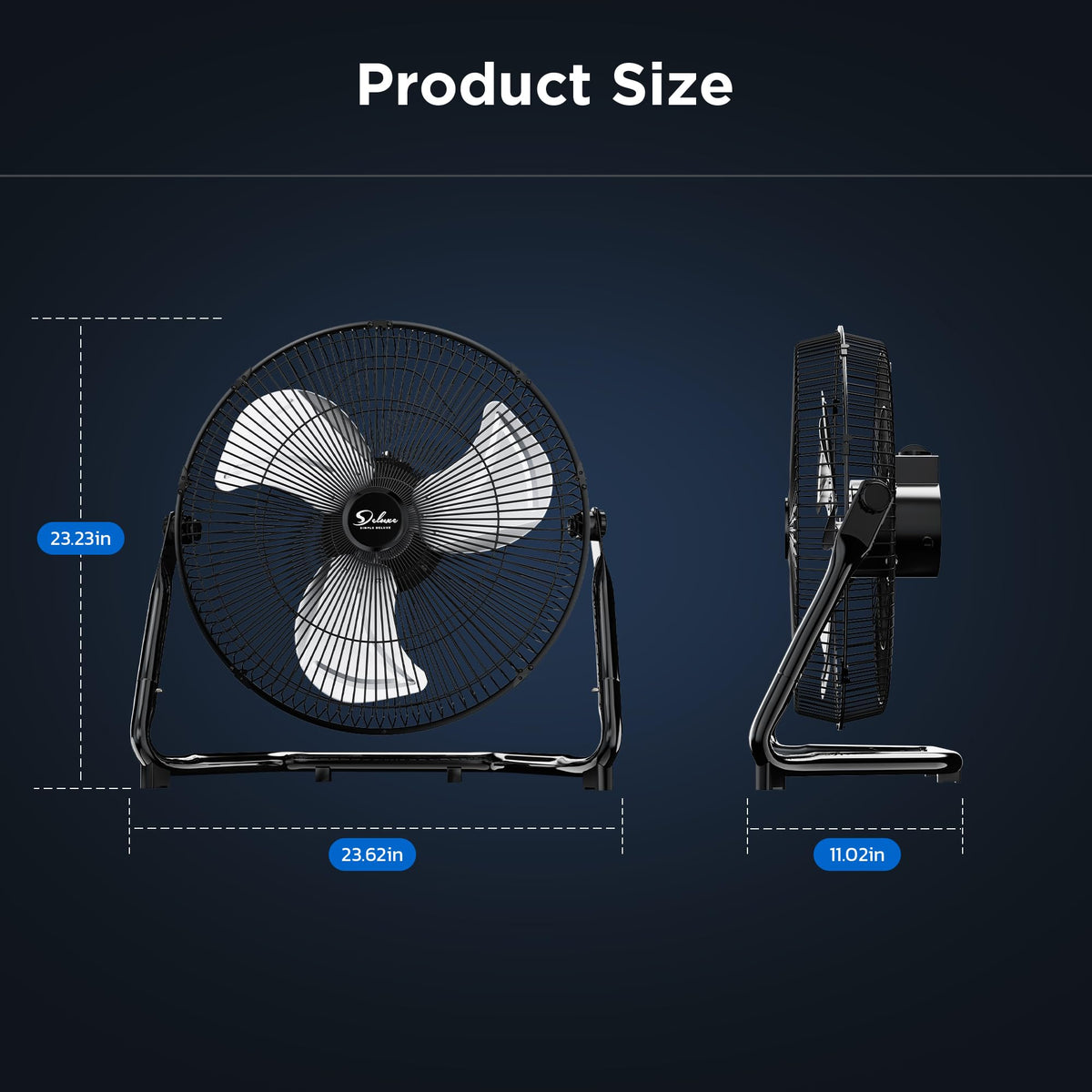 20 Inch 3-Speed Metal Industrial Floor Fan Z132541