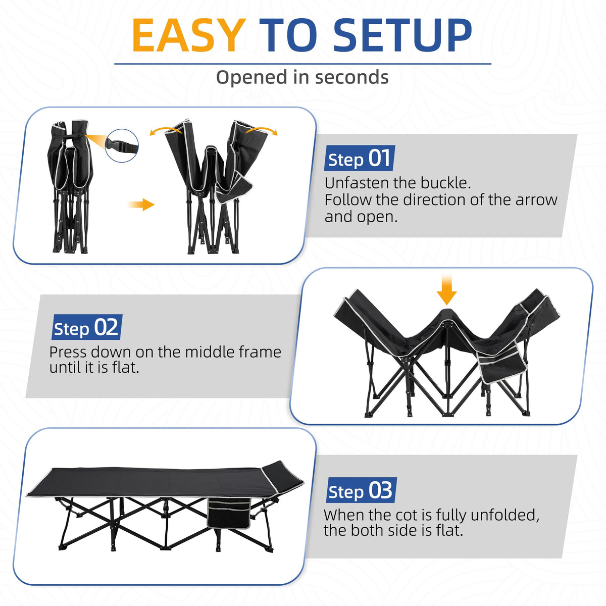 32" Extra Wide Camping Cot with Mattress N466
