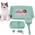 Small Cat Litter Box Starter Kit with Scoop, Bowls and Toys A432