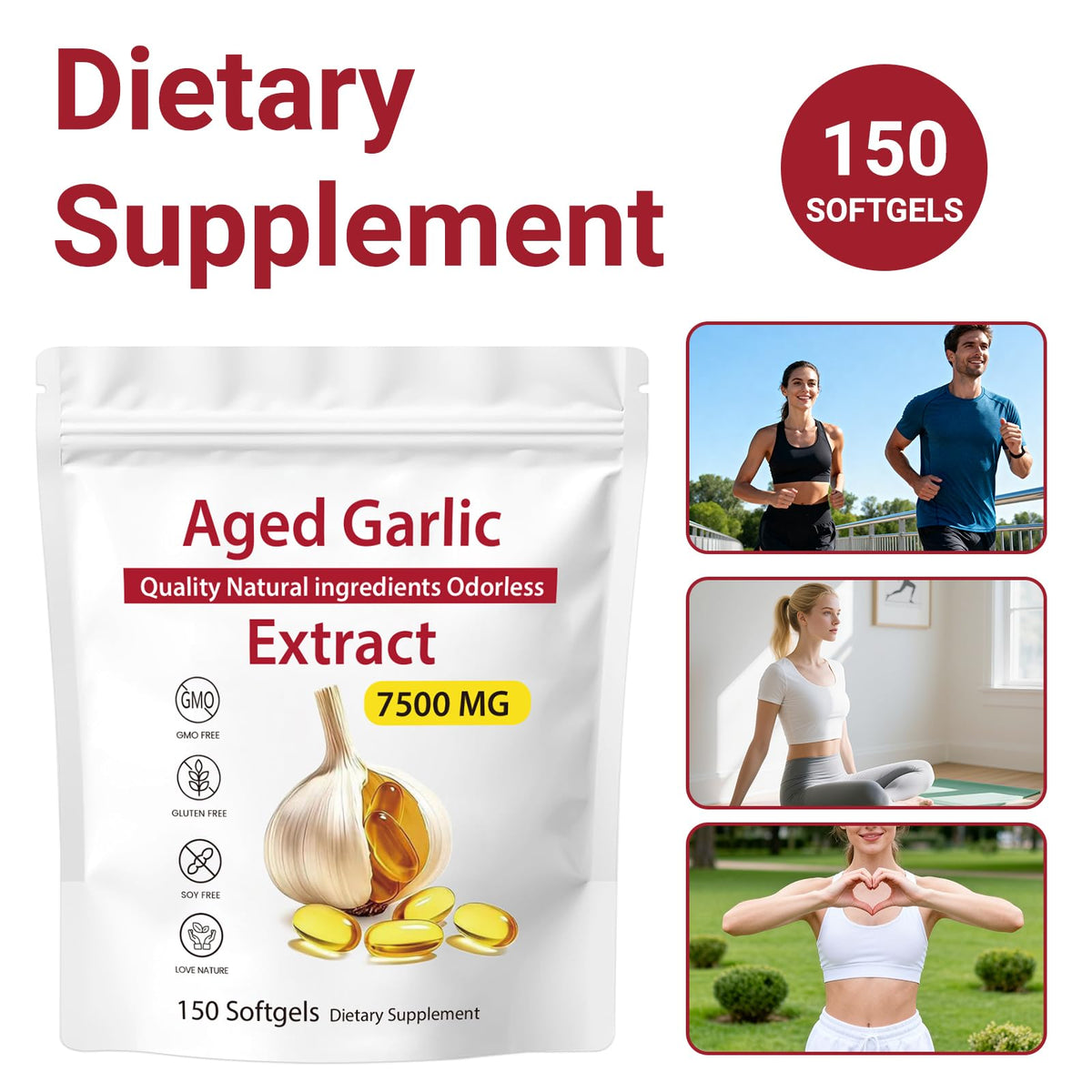 Odorless Aged Garlic Extract 7500mg Softgels Z100378