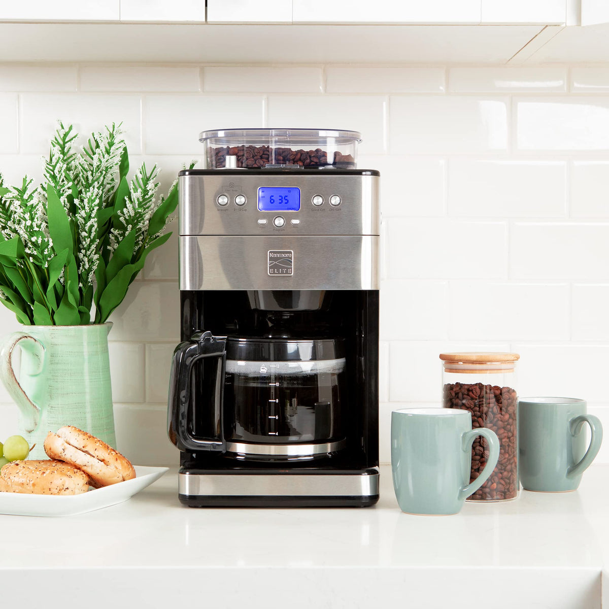 Grind and Brew 12 Cup Programmable Coffee Maker with Burr Grinder E4544