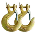 2 Pack 3/8 Inch Forged Steel Clevis Slip Hook with Safety Latch W16128