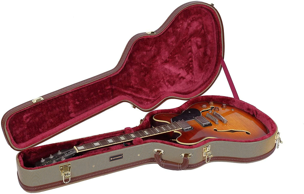 Tweed Wood Case for 6 String Semi-Hollow Electric Guitars J867