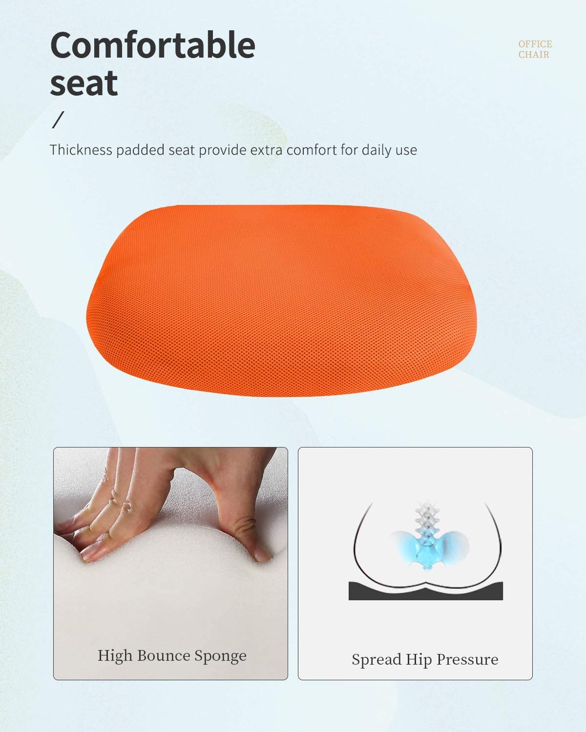 Orange Mesh Office Chair N1164