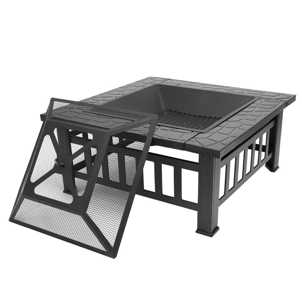 32 Inch Black Metal Wood Burning Fire Pit R2213