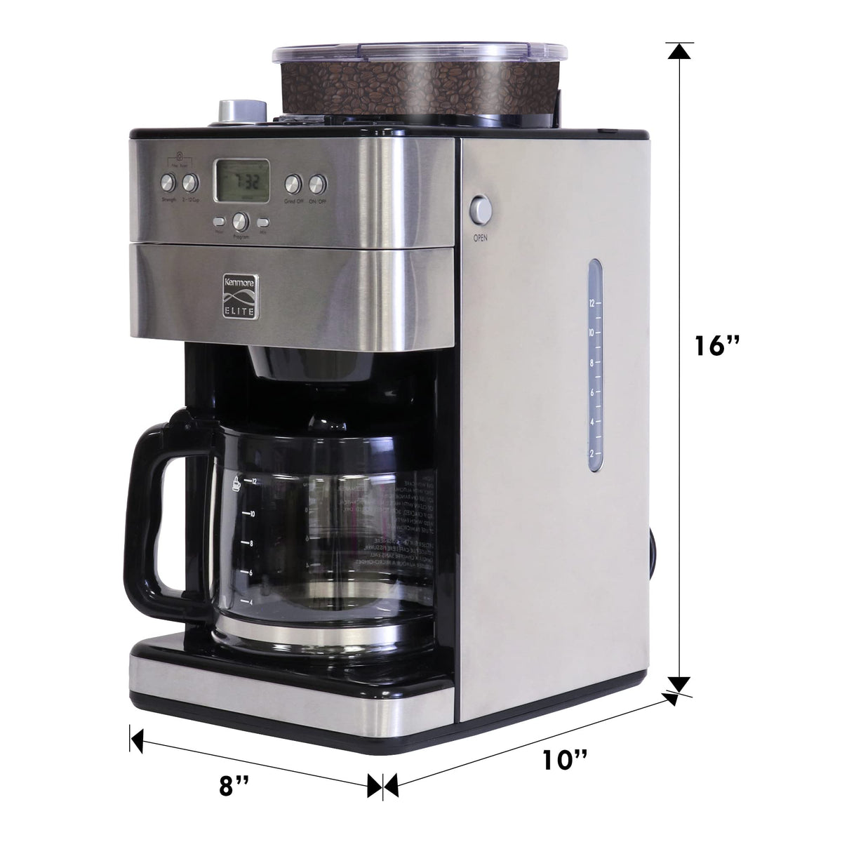 Grind and Brew 12 Cup Programmable Coffee Maker with Burr Grinder E4544