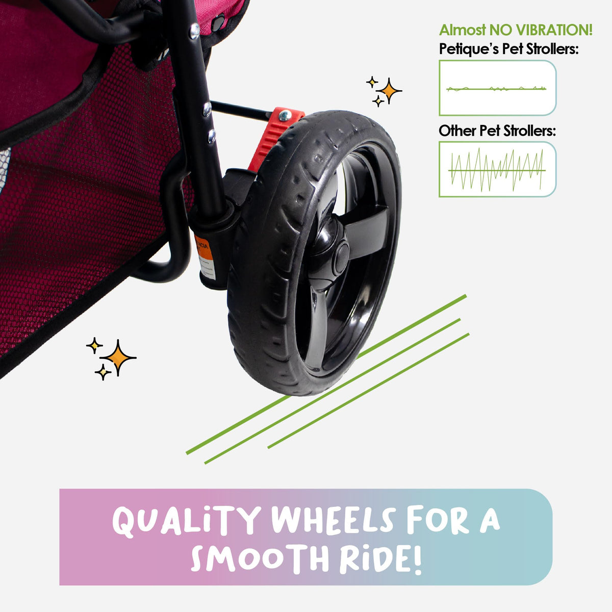 Durable Pet Stroller with Mesh Windows and Storage Basket T309