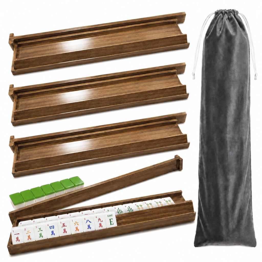 Acacia Wooden Mahjong Racks with Pushers P609712