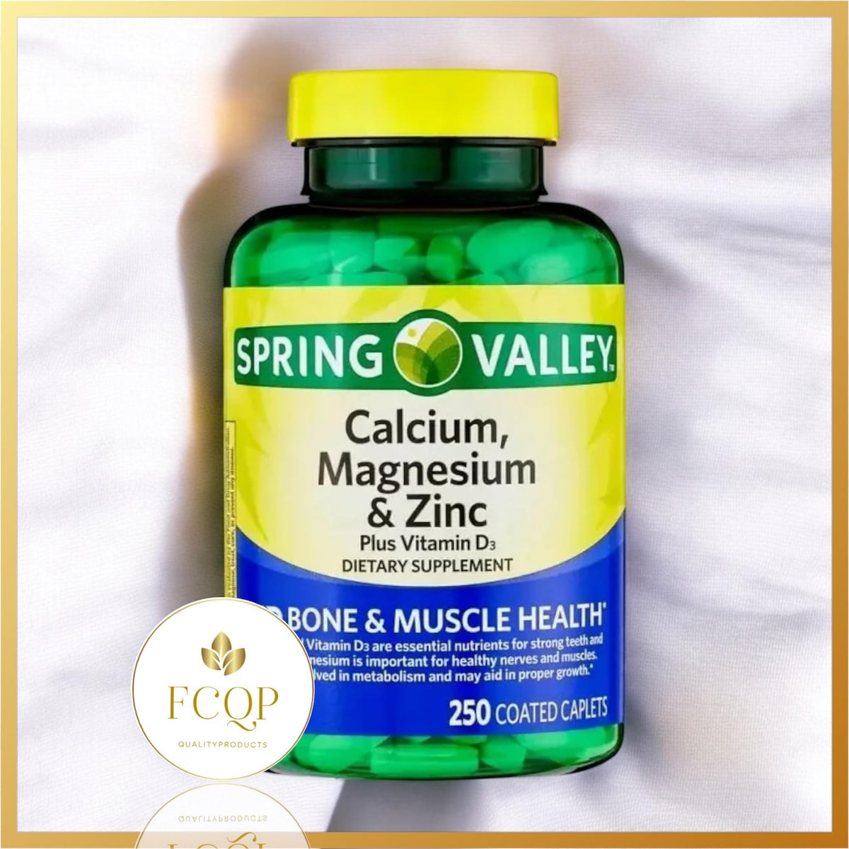 Calcium Magnesium Zinc with Vitamin D3 Supplements, 250 Coated Caplets U42767