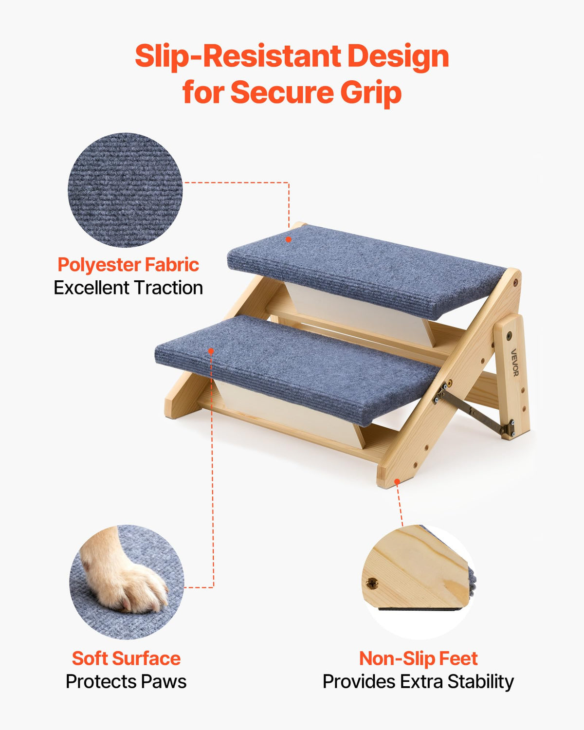 Wood 2-Step Pet Stairs O790