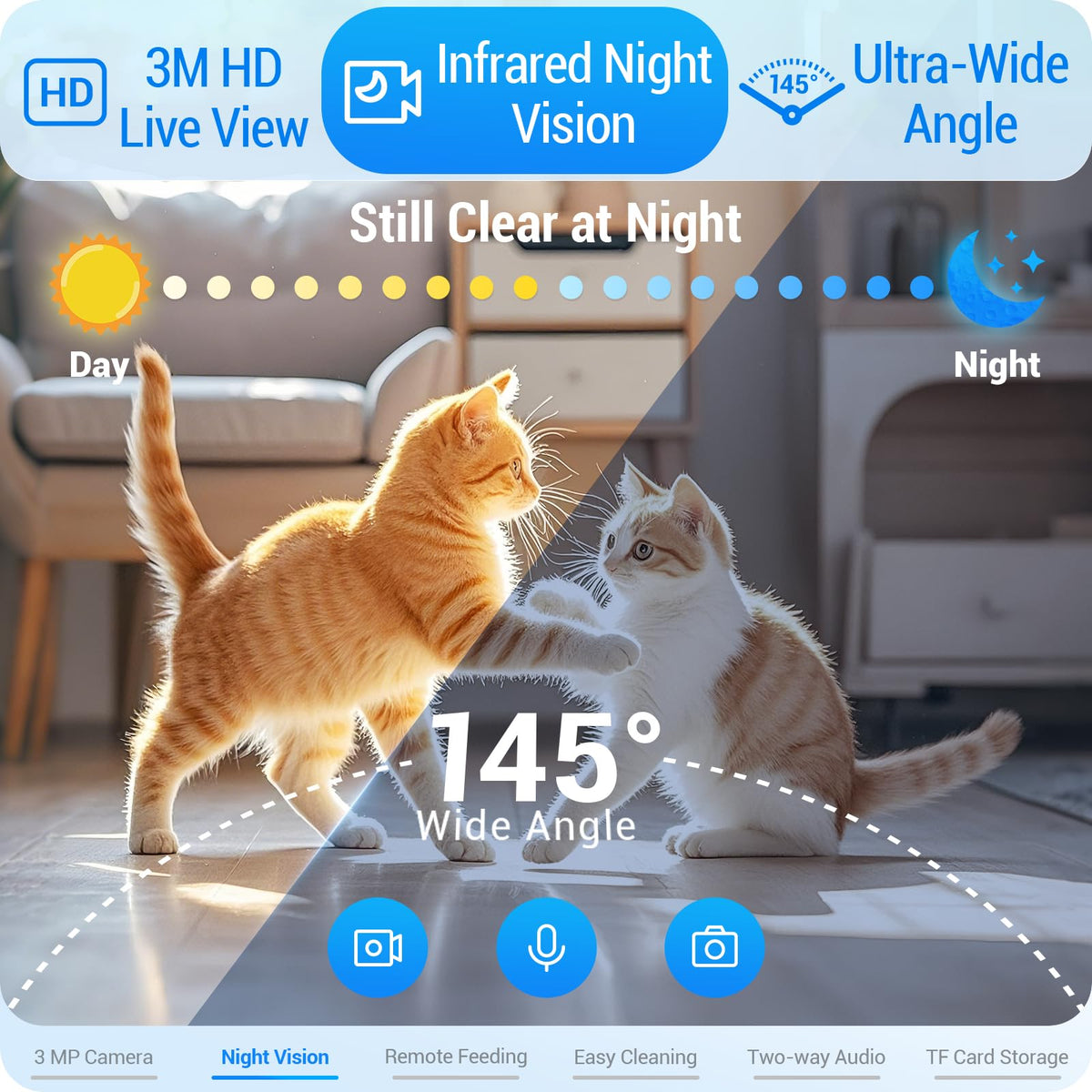 Automatic Cat Feeder with 2K Camera 5G WiFi 7L W4559