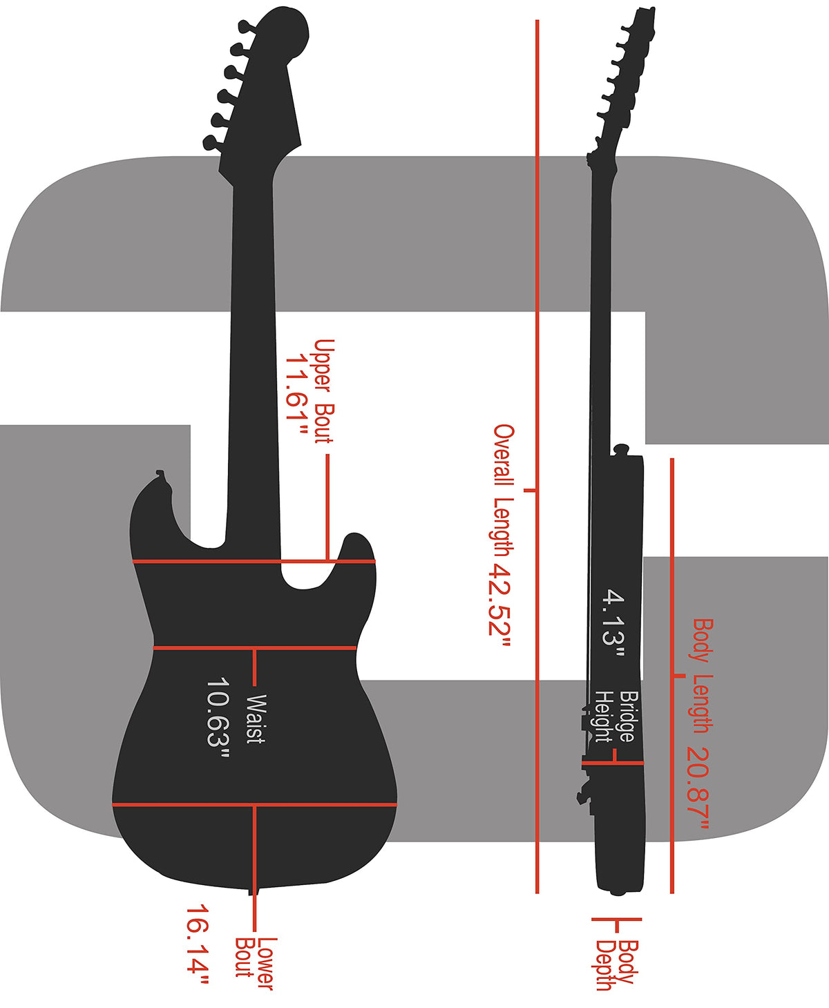 Tweed Wood Case for 6 String Semi-Hollow Electric Guitars J867