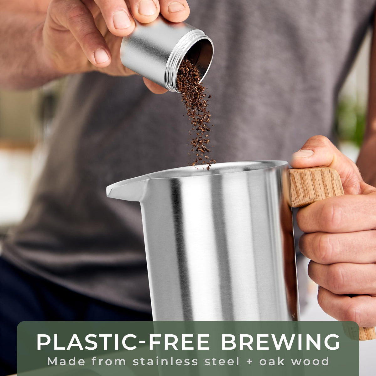 34 oz Stainless Steel Double Wall French Press B312447