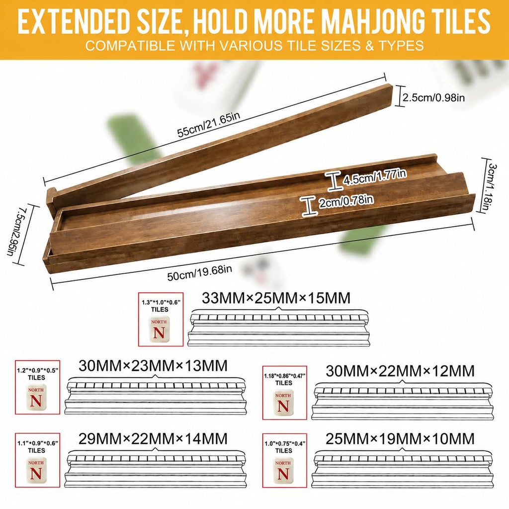 Acacia Wooden Mahjong Racks with Pushers P609712