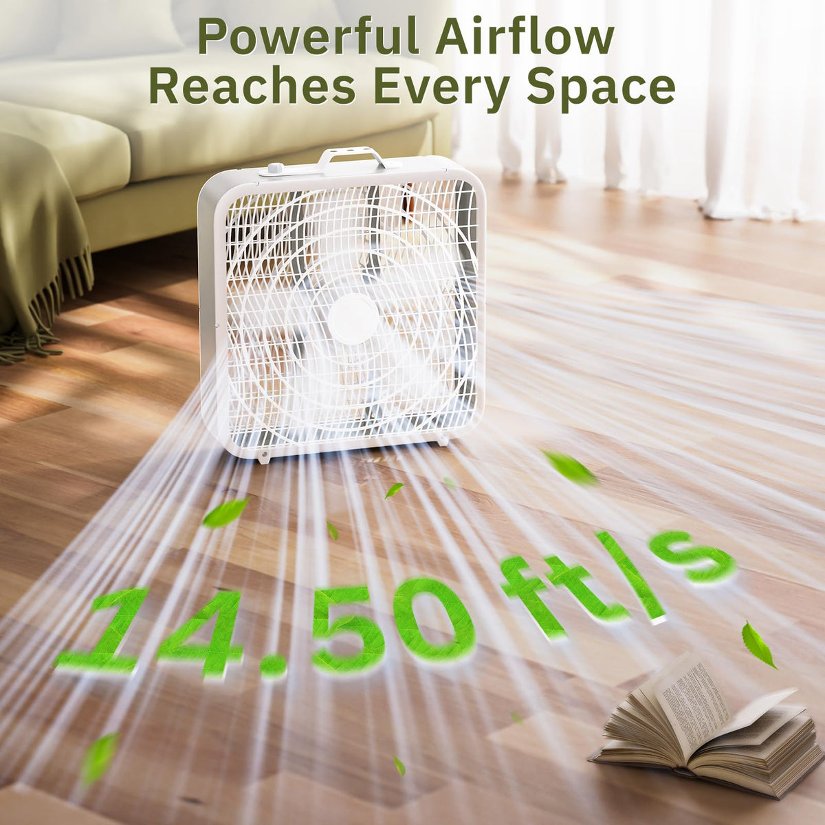 20” Box Floor Fan, 3-Speed White P81683