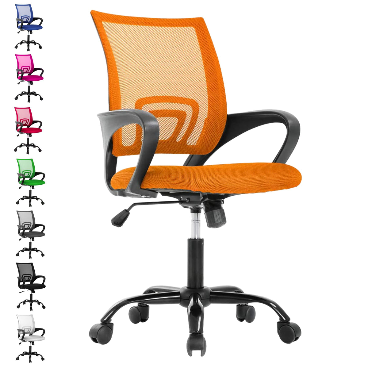 Orange Adjustable Mesh Office Chair with Lumbar Support H3048