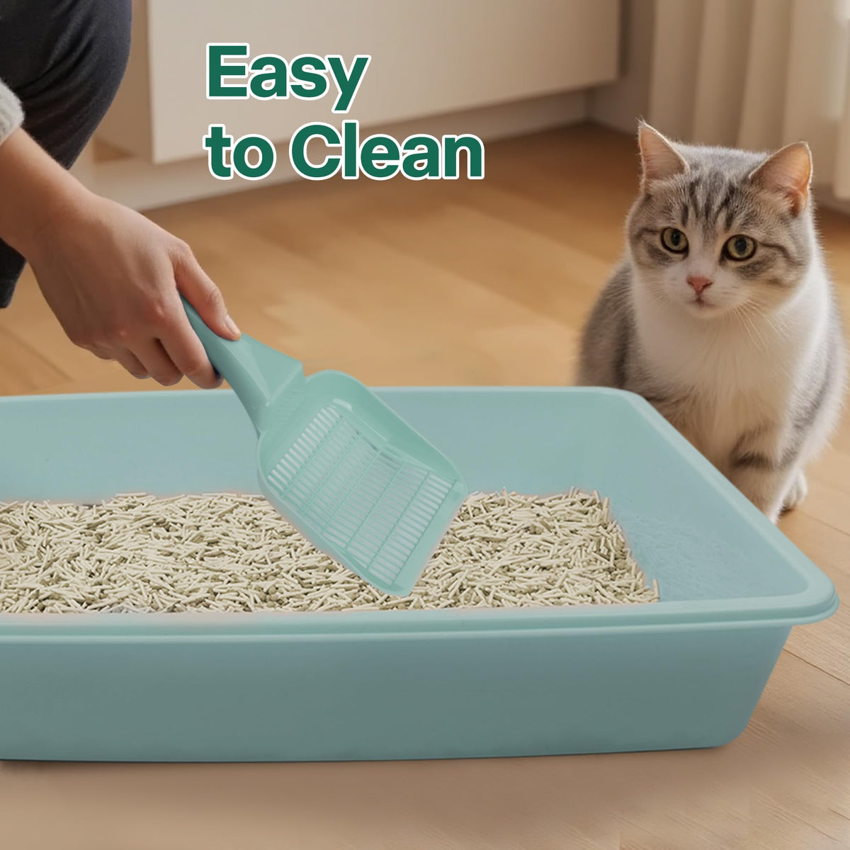 Small Cat Litter Box Starter Kit with Scoop, Bowls and Toys A432