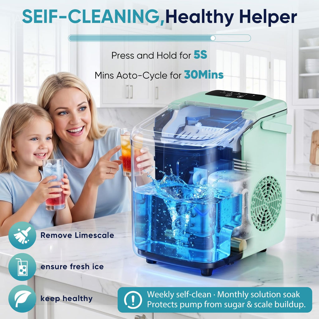 Countertop Ice Maker with Basket and Scoop, 26lbs Daily S816793