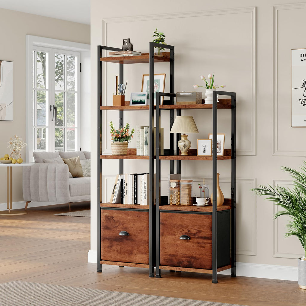 5 Tier Bookshelf with Fabric Drawer M388247