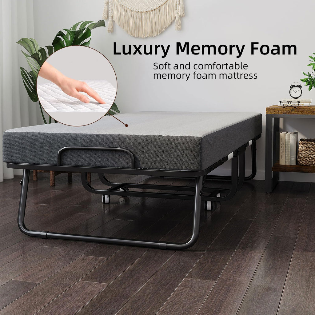Folding Bed with Mattress 75 x 31 Inch Twin Size M6963
