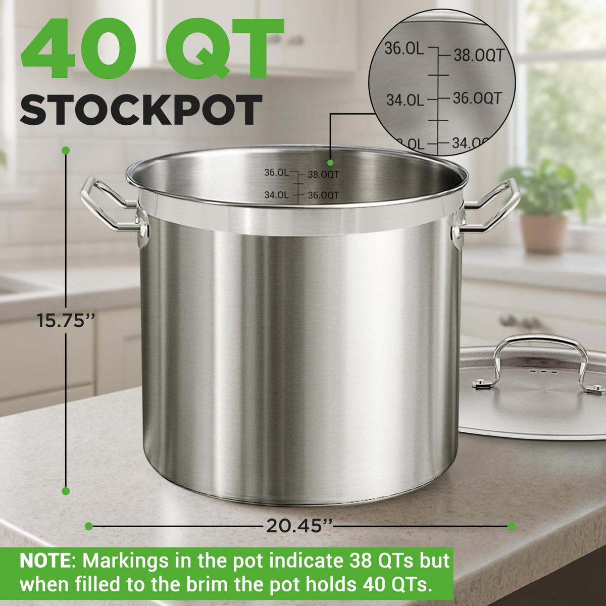 40 Quart Stainless Steel Stockpot N2535