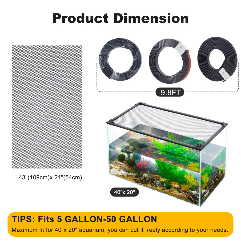 Magnetic Aquarium Lid Anti-Jumping Net Cover U92657