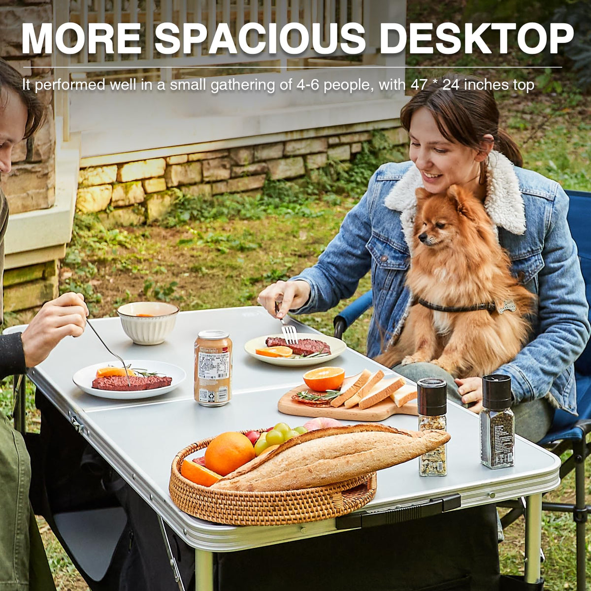 Folding Camping Table with Storage T40162