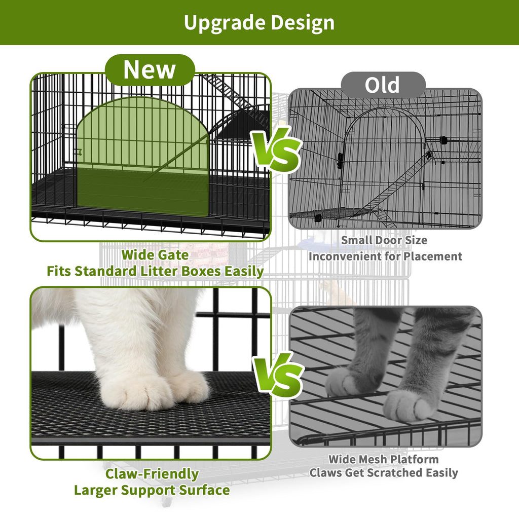 4-Tier Metal Cat Cage with Storage Cube D2945