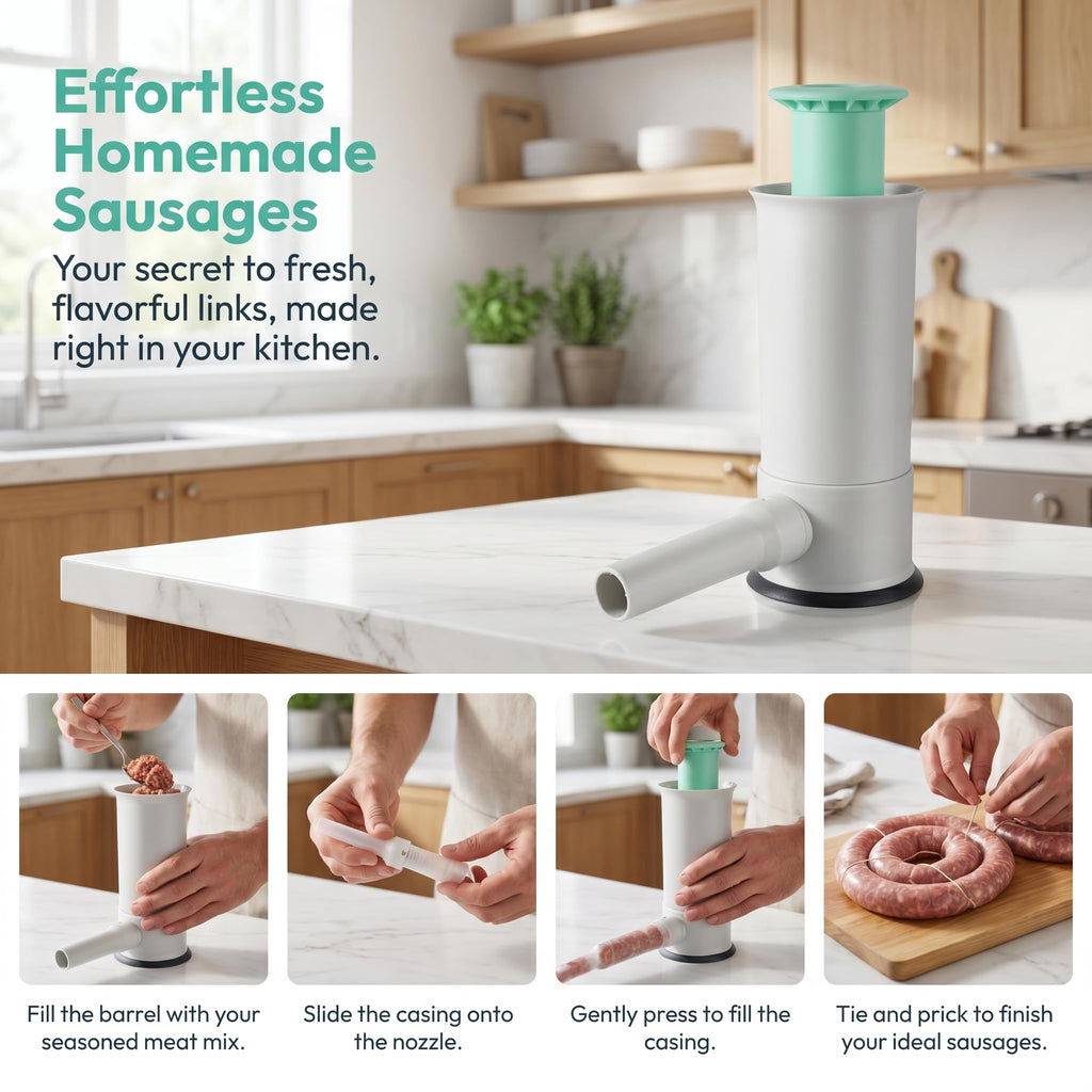 Large Capacity Stainless Steel Sausage Maker with 4 Stuffing Tubes L690