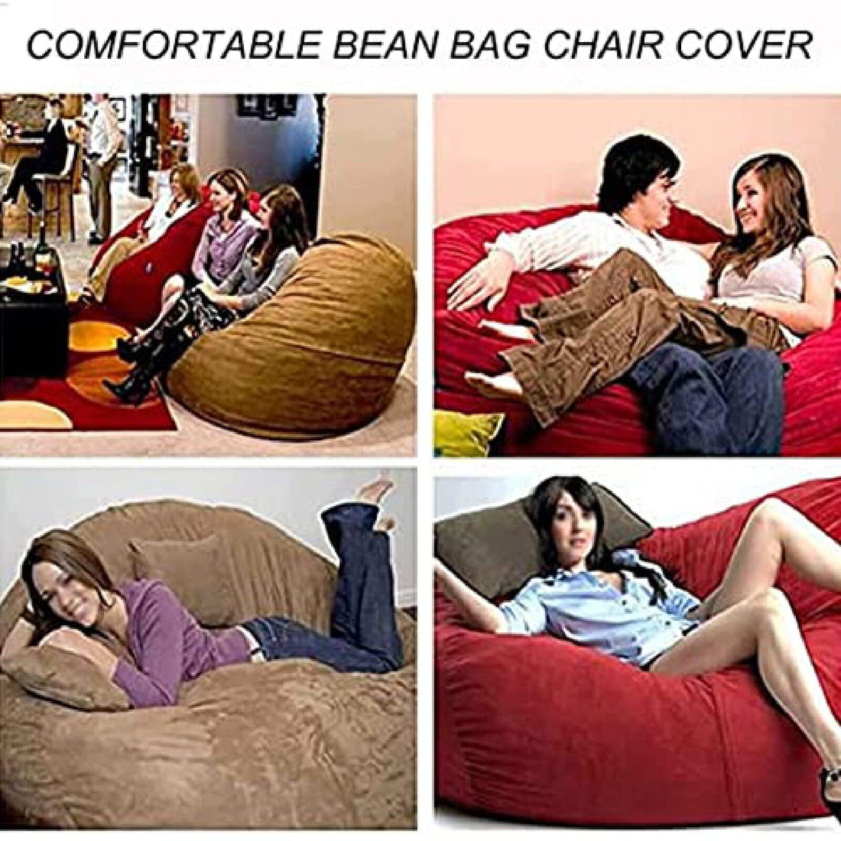 Yellow 6FT Bean Bag Chair Cover U9538