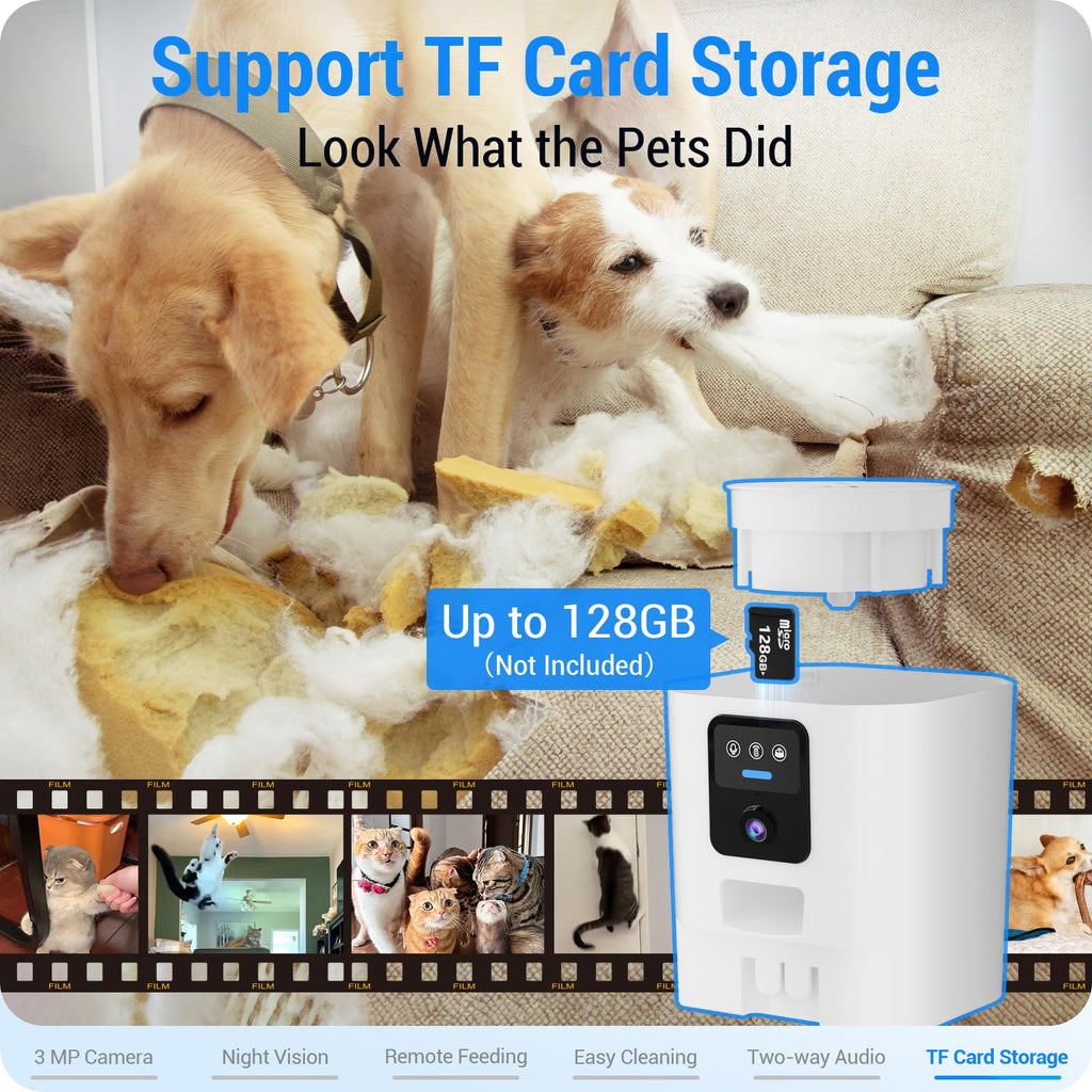 Automatic Cat Feeder with 2K Camera 5G WiFi 7L W4559