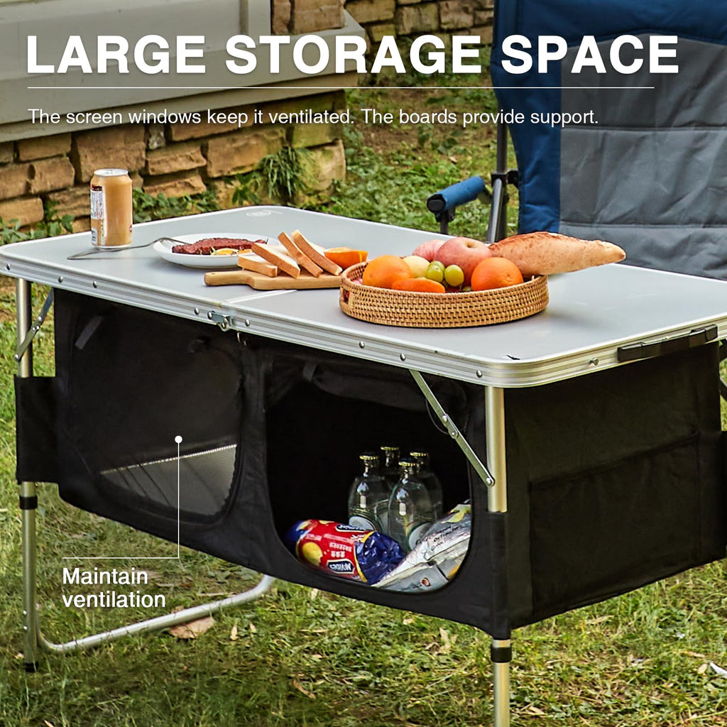 Folding Camping Table with Storage T40162