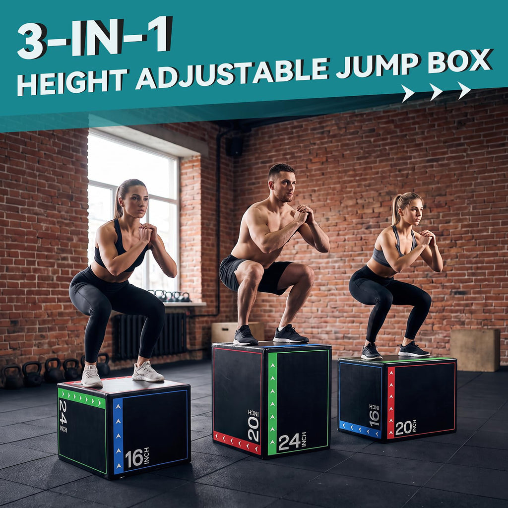 3-in-1 Non-Slip Cushioned Plyometric Jump Box G4857