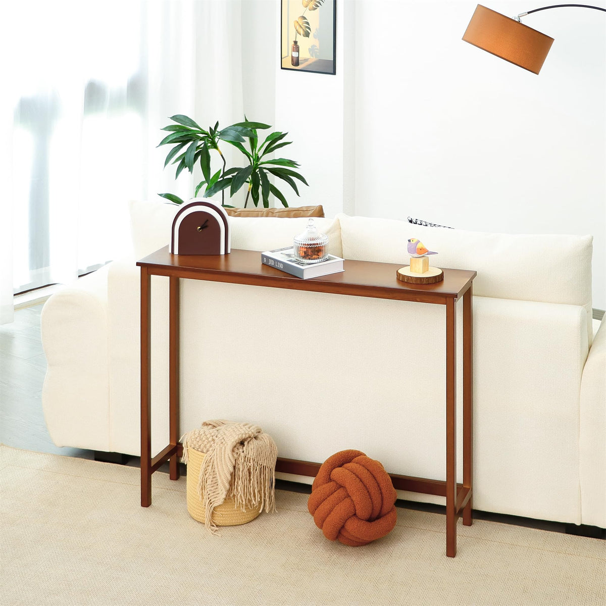 Bamboo Narrow Wood Console Table J73096