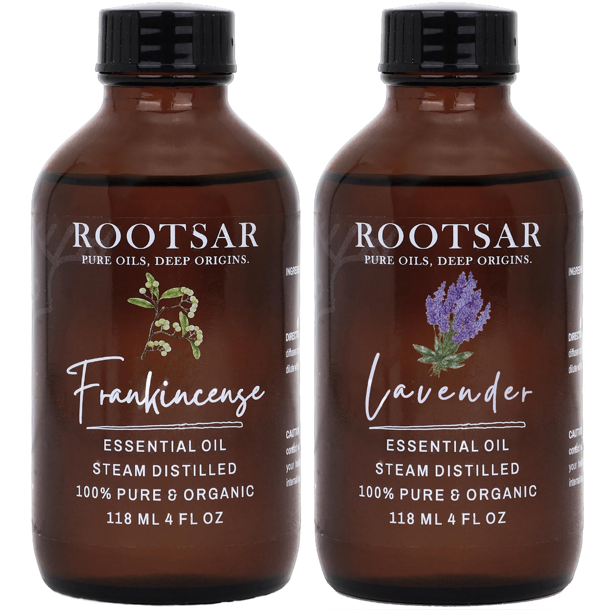 2 Pack Frankincense and Lavender Essential Oils 4 Fl Oz U8146