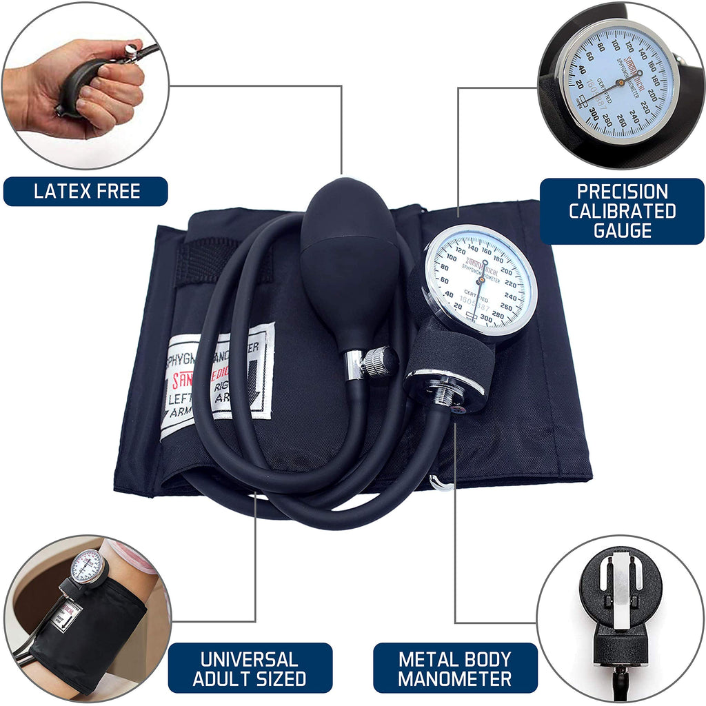 Manual Blood Pressure Cuff Adult Aneroid Sphygmomanometer A194