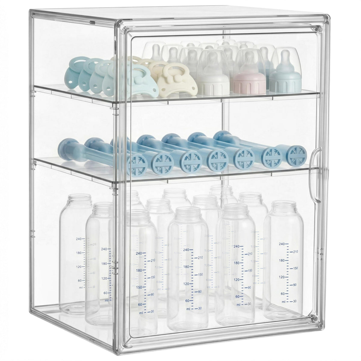 3 Tiers Adjustable Clear Acrylic Baby Bottle Storage Organizer N257103