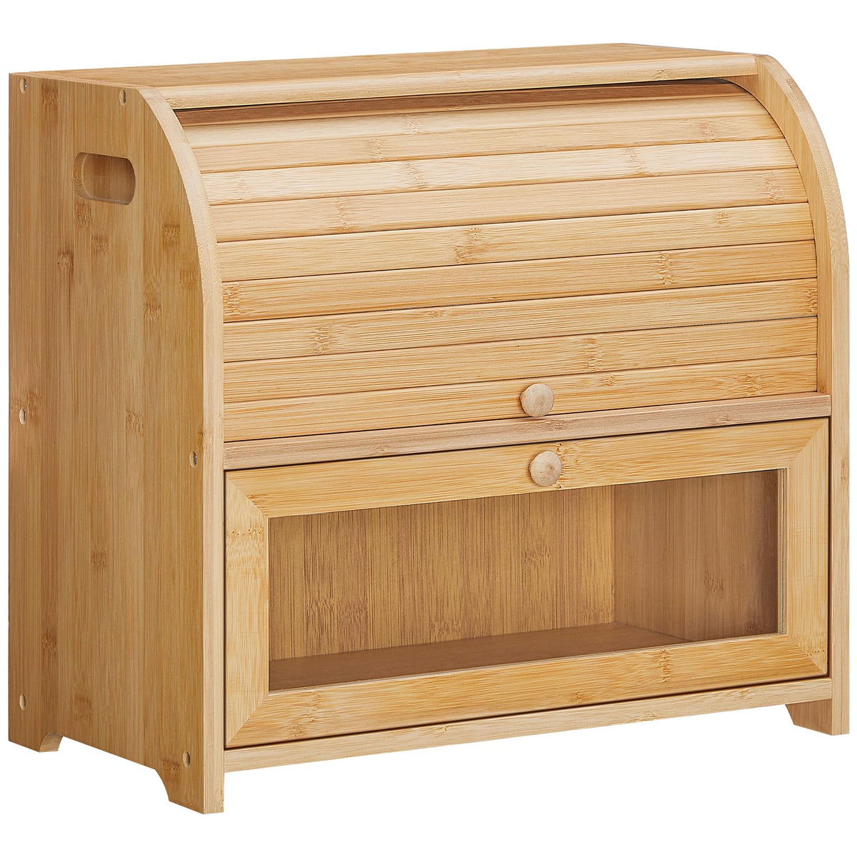 Bamboo 2 Tier Roll-Top Bread Box T1094