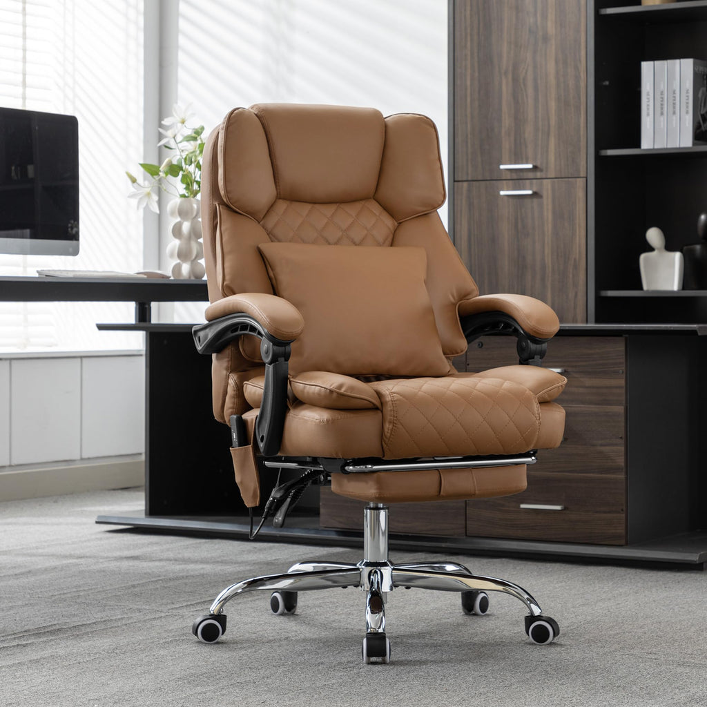 Heated Reclining Office Chair with Footrest T3365