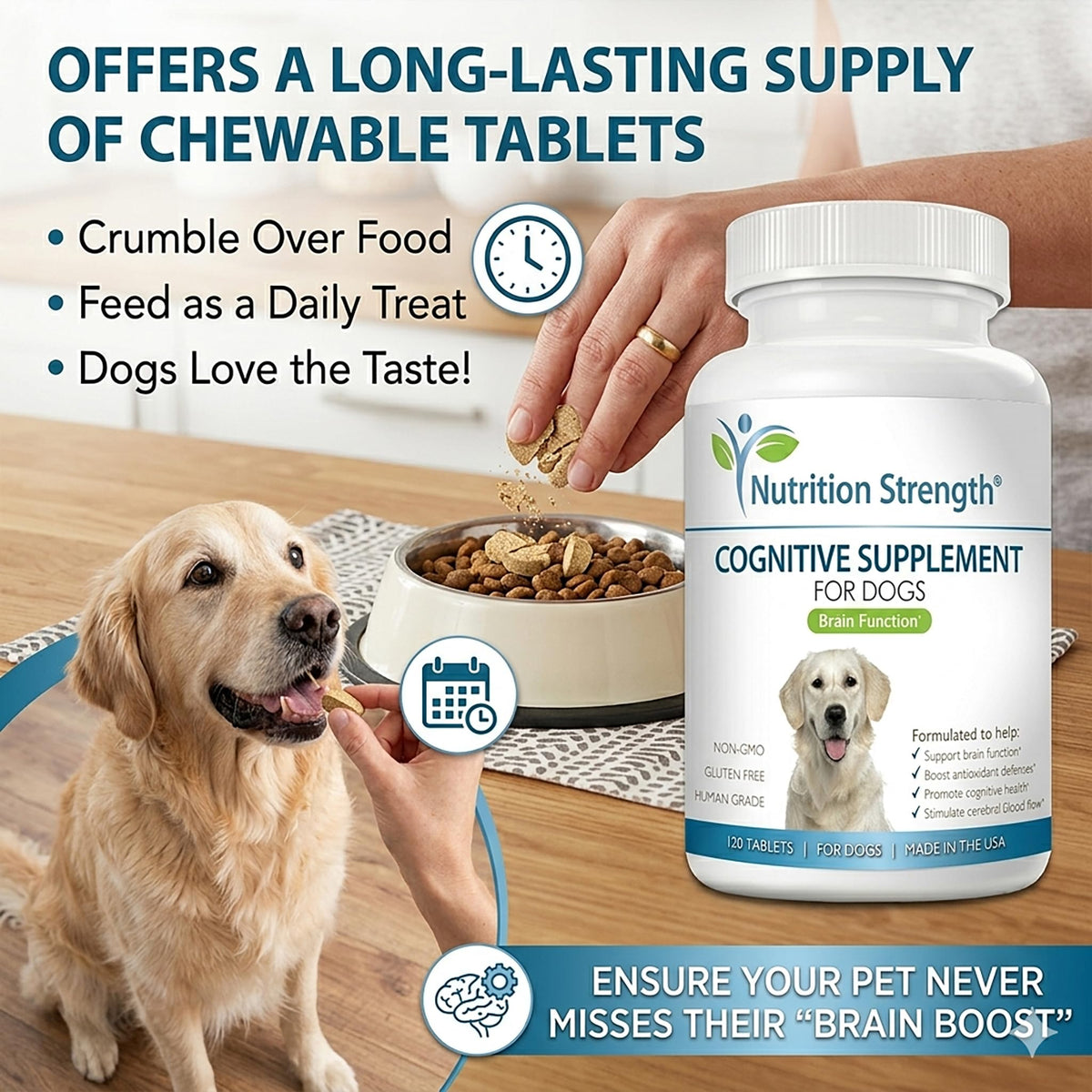 120 Chewable Tablets Cognitive Support Dog Supplement F947