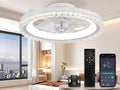 20" White Flush Mount Ceiling Fan with Light C6962